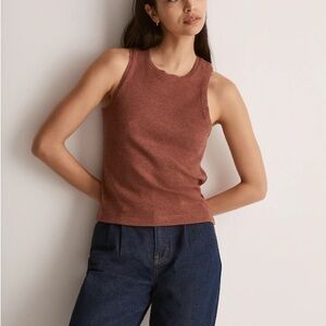 Madewell Ribbed Tank in Burnished Mahogany